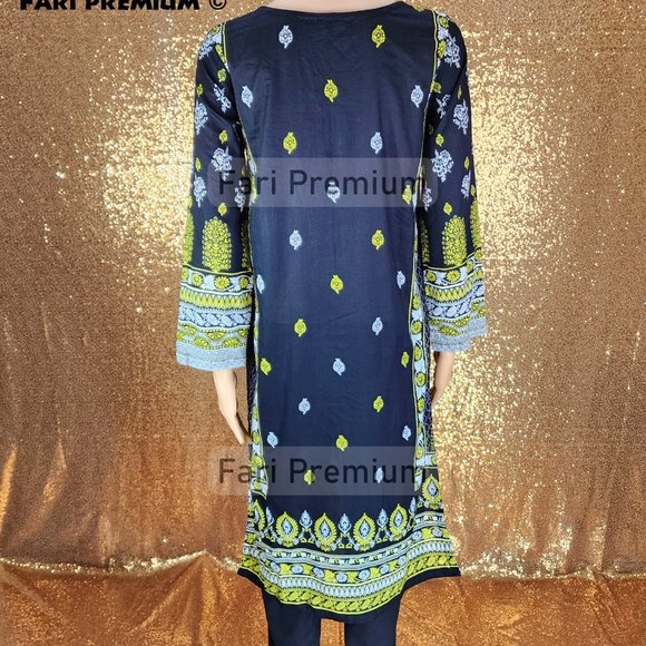 Warda Brand 3PC Embroidered Lawn, Chiffon Shalwar Kameez Pakistani/Indian XS/35 - Picture 7 of 15